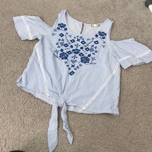 Blue stripe dress top